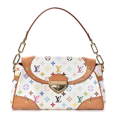 LOUIS VUITTON Monogram Multicolor Beverly MM White